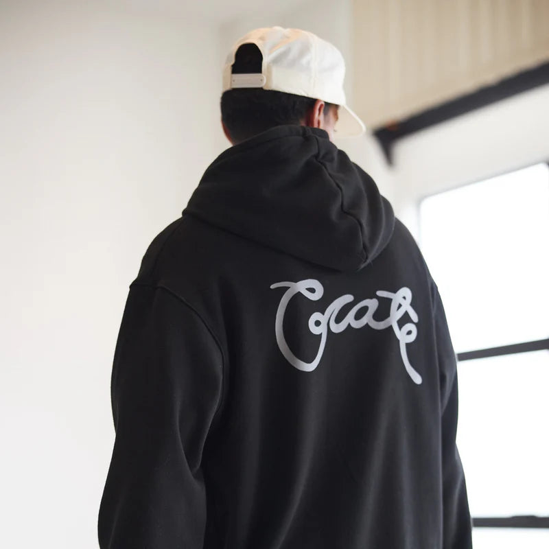 CRATE // Scripted Superfleece Hoodie BLACK REFLECTIVE