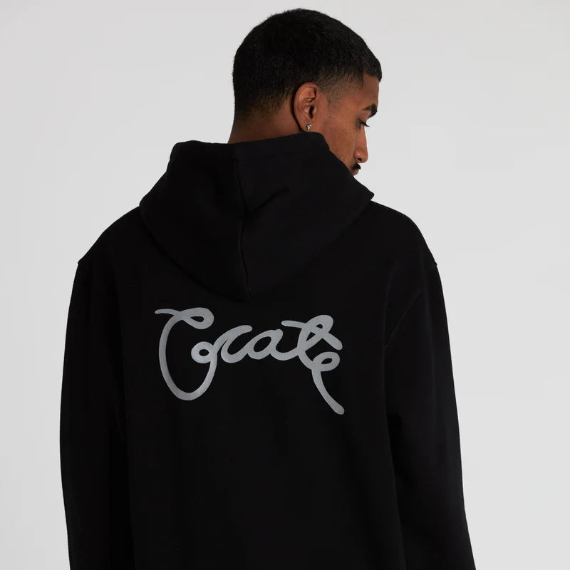 CRATE // Scripted Superfleece Hoodie BLACK REFLECTIVE