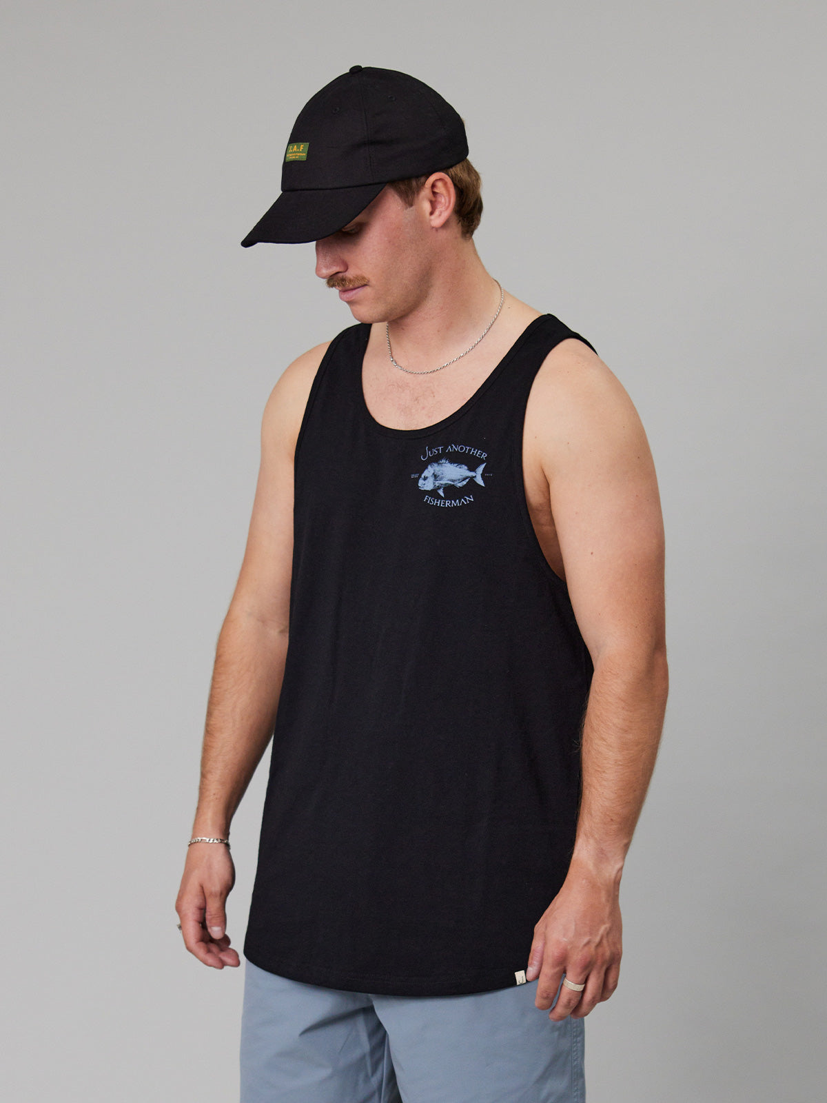 JAF // Snapper Logo Singlet BLACK