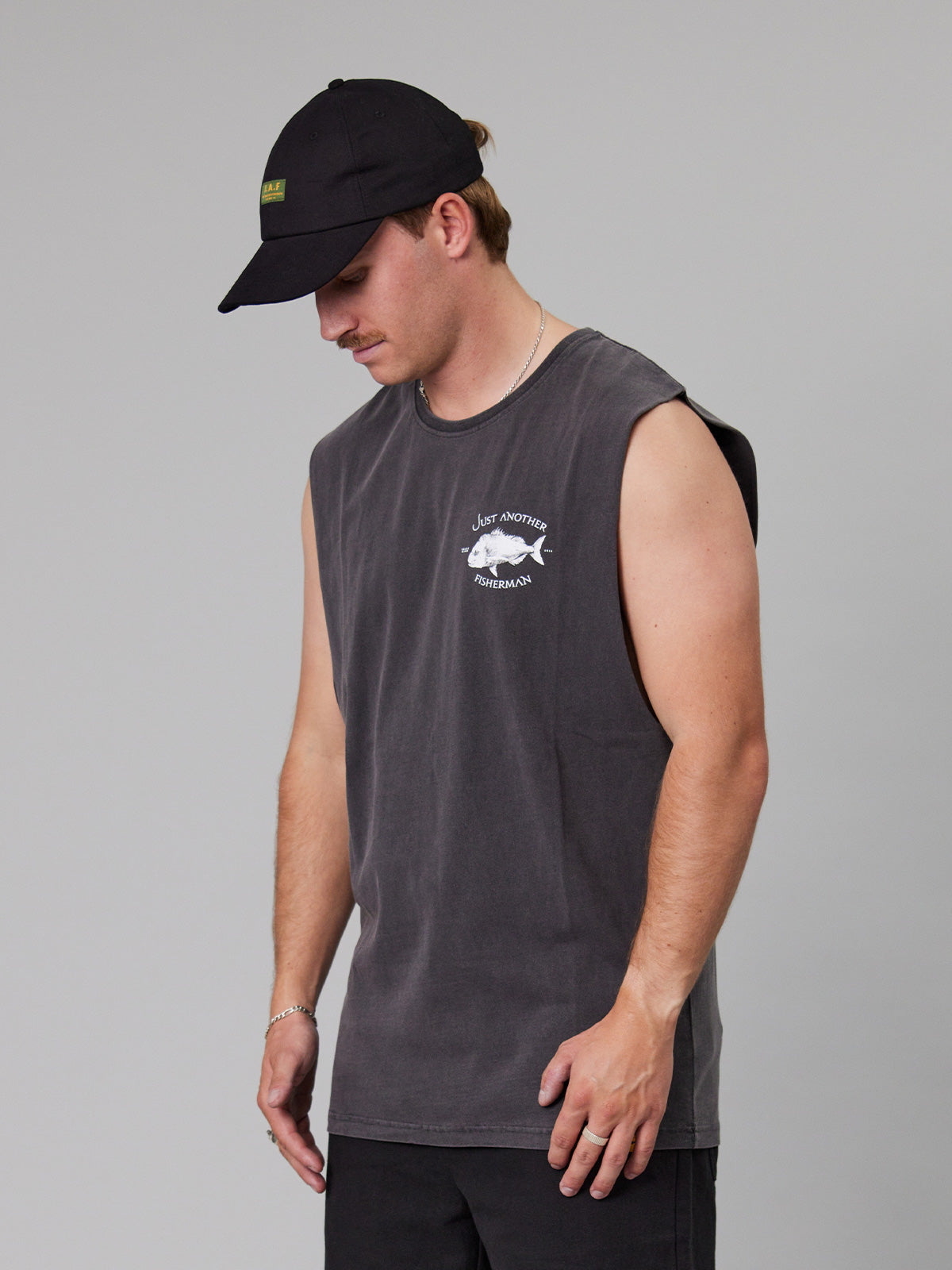 JAF // Snapper Logo Tank AGED BLACK