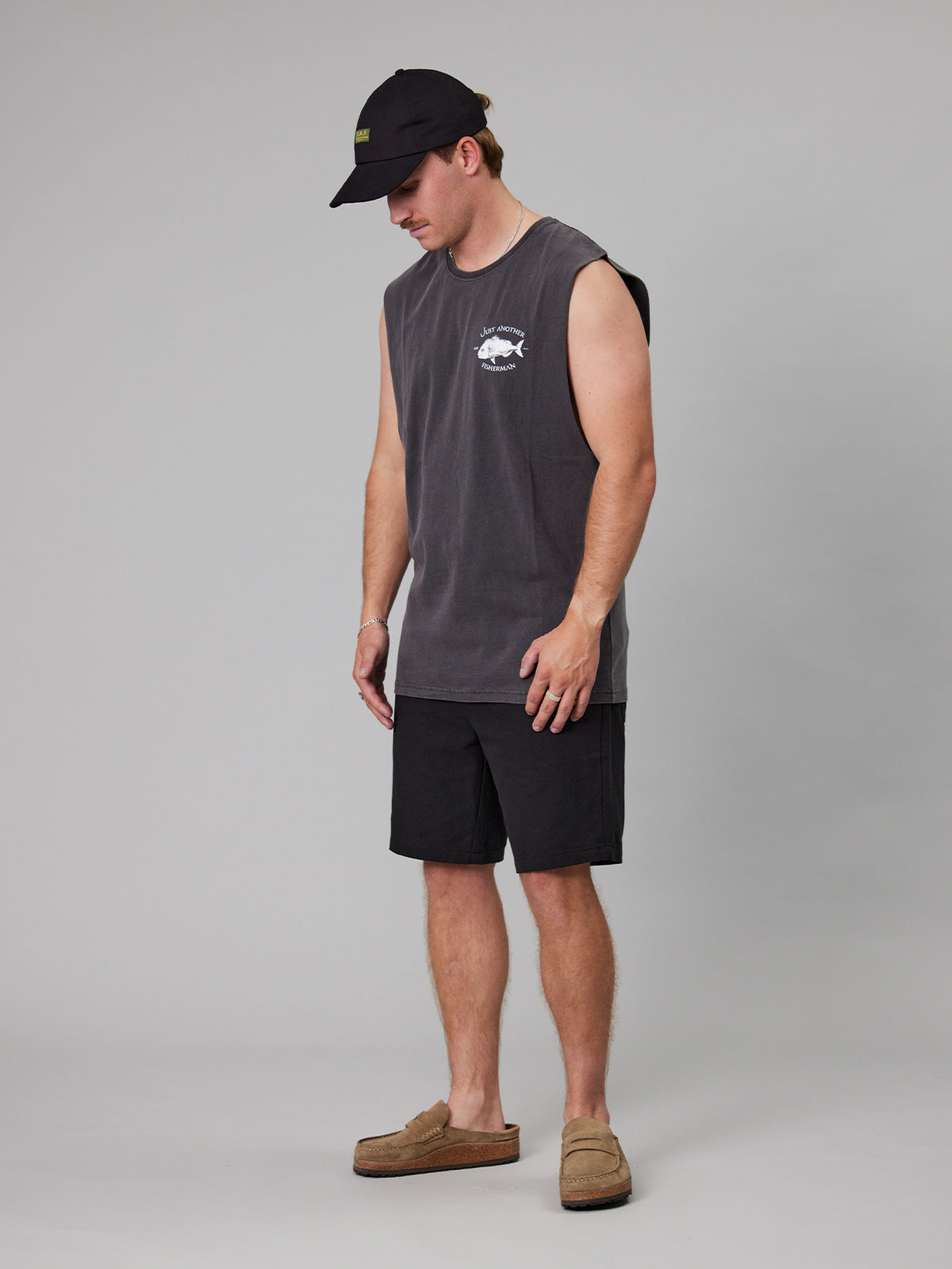 JAF // Snapper Logo Tank AGED BLACK