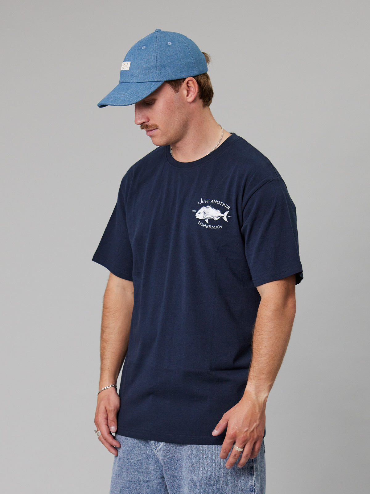 JAF // Snapper Logo Tee NAVY/WHITE