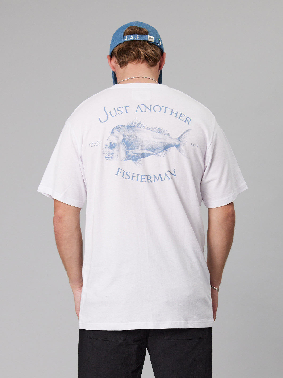 JAF // Snapper Logo Tee WHITE/BLUE