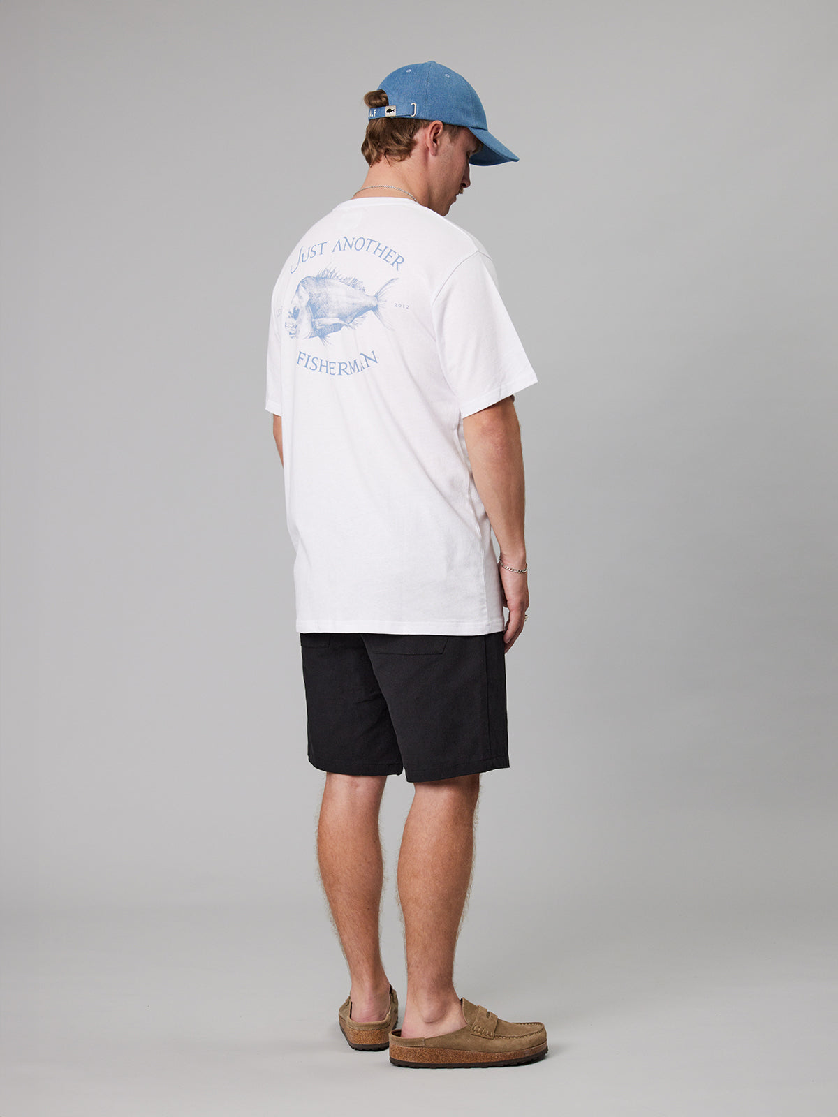 JAF // Snapper Logo Tee WHITE/BLUE