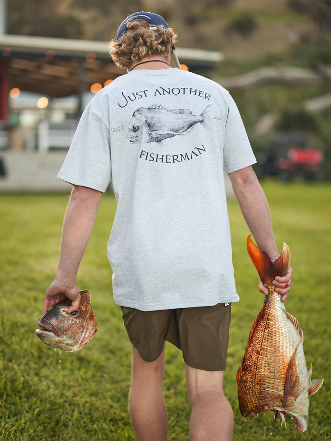 JAF // Snapper Logo Tee GREY MARLE/NAVY