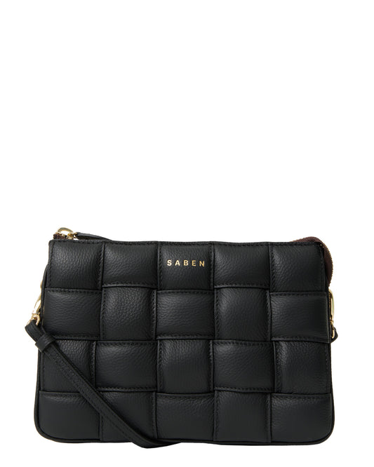 SABEN // Matilda Shoulder Bag BLACK WOVEN