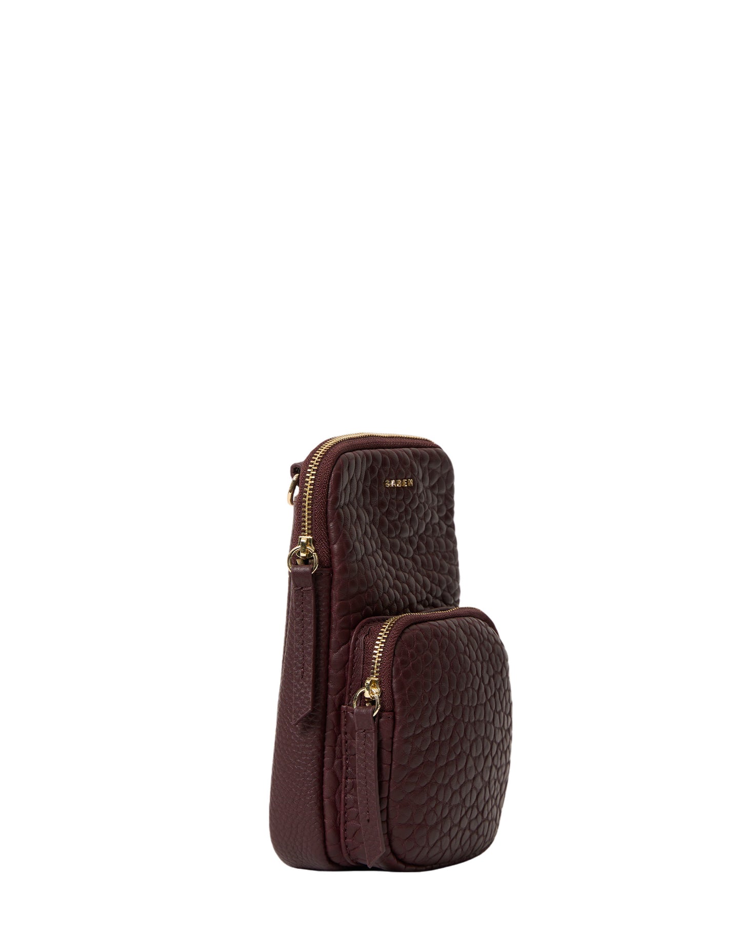 SABEN // Nikko Pocket Phone Sling MERLOT BUBBLE