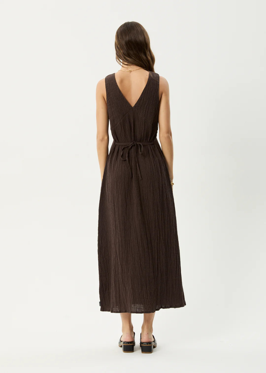 AFENDS // Focus Seersucker Maxi Dress COFFEE