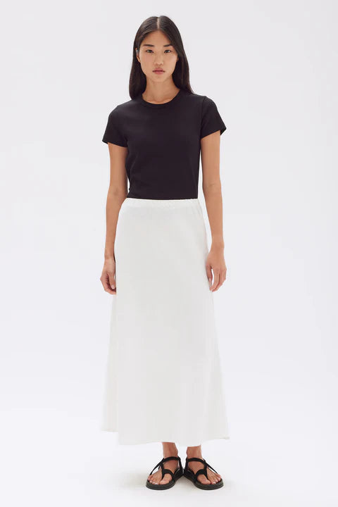 ASSEMBLY LABEL // Stella Linen Bias Skirt WHITE