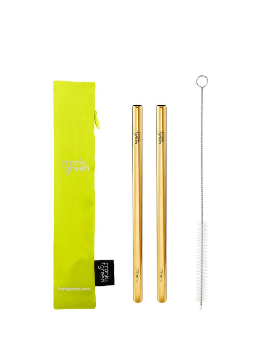 FRANK GREEN // 170mm Reusable Straw Pack NEON YELLOW