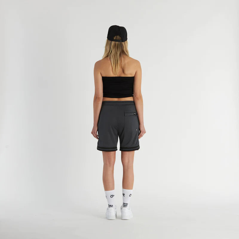 CRATE // Reversible Mesh B-Ball shorts BLACK/DARK GREY