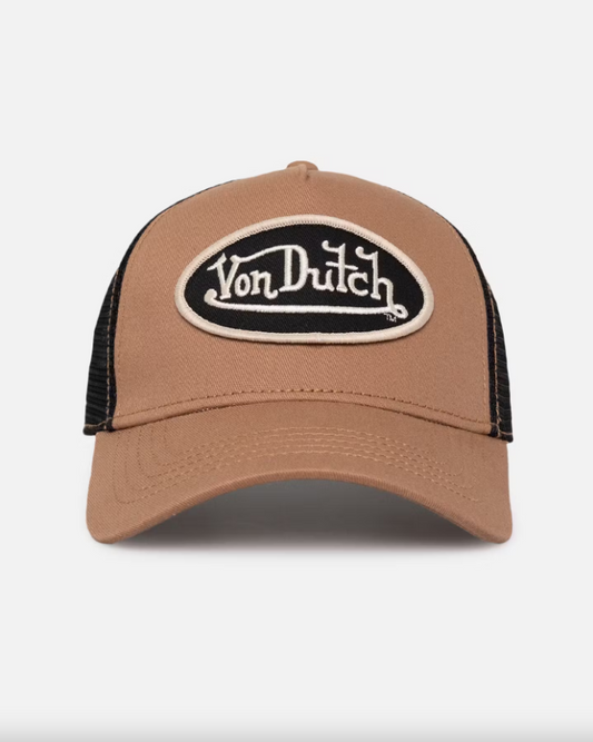 VON DUTCH // Unisex Trucker 51 Hat TAUPE BLACK