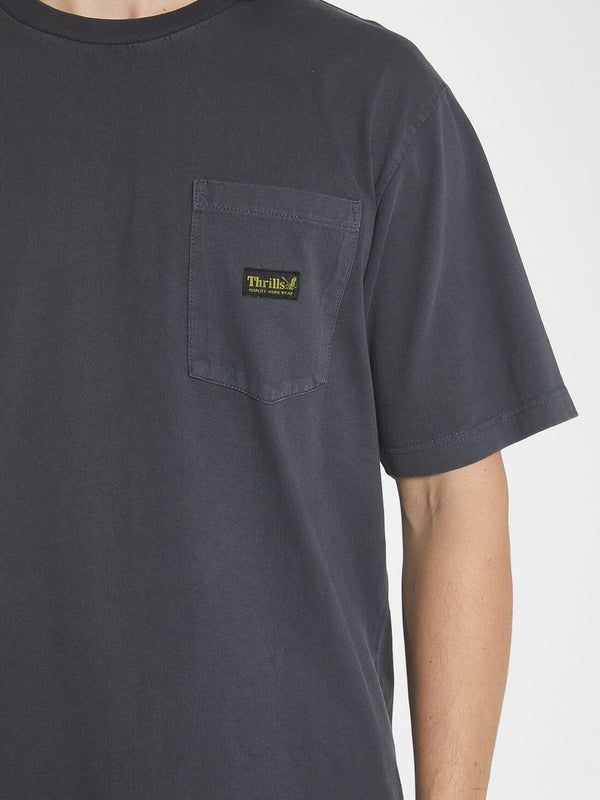 THRILLS // Union Oversize Pocket Tee DARK CHARCOAL