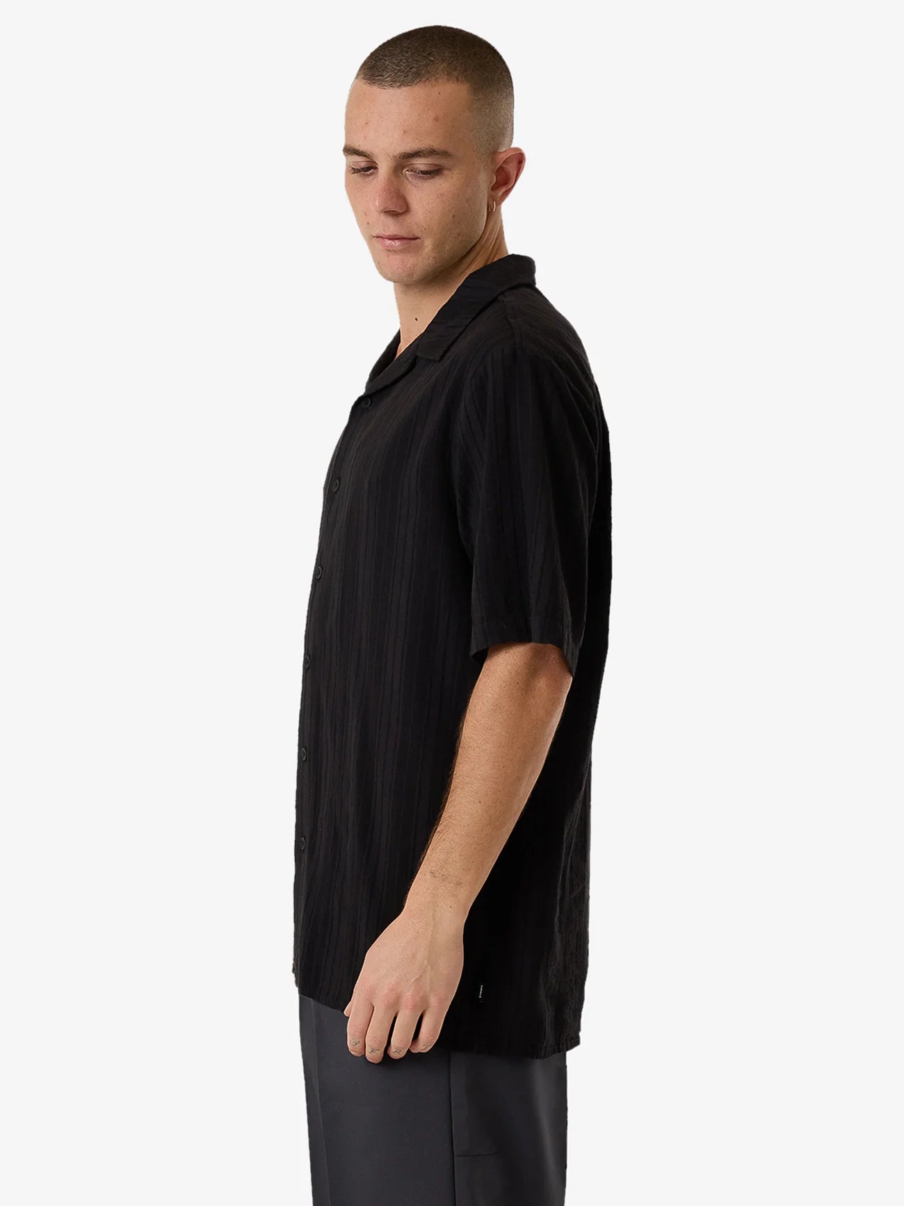 THRILLS // Swan Song Bowling Shirt BLACK