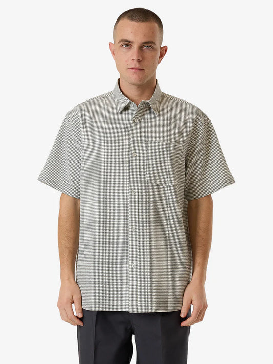 THRILLS //Morphing Check Short Sleeve Shirt LIGHT GREY