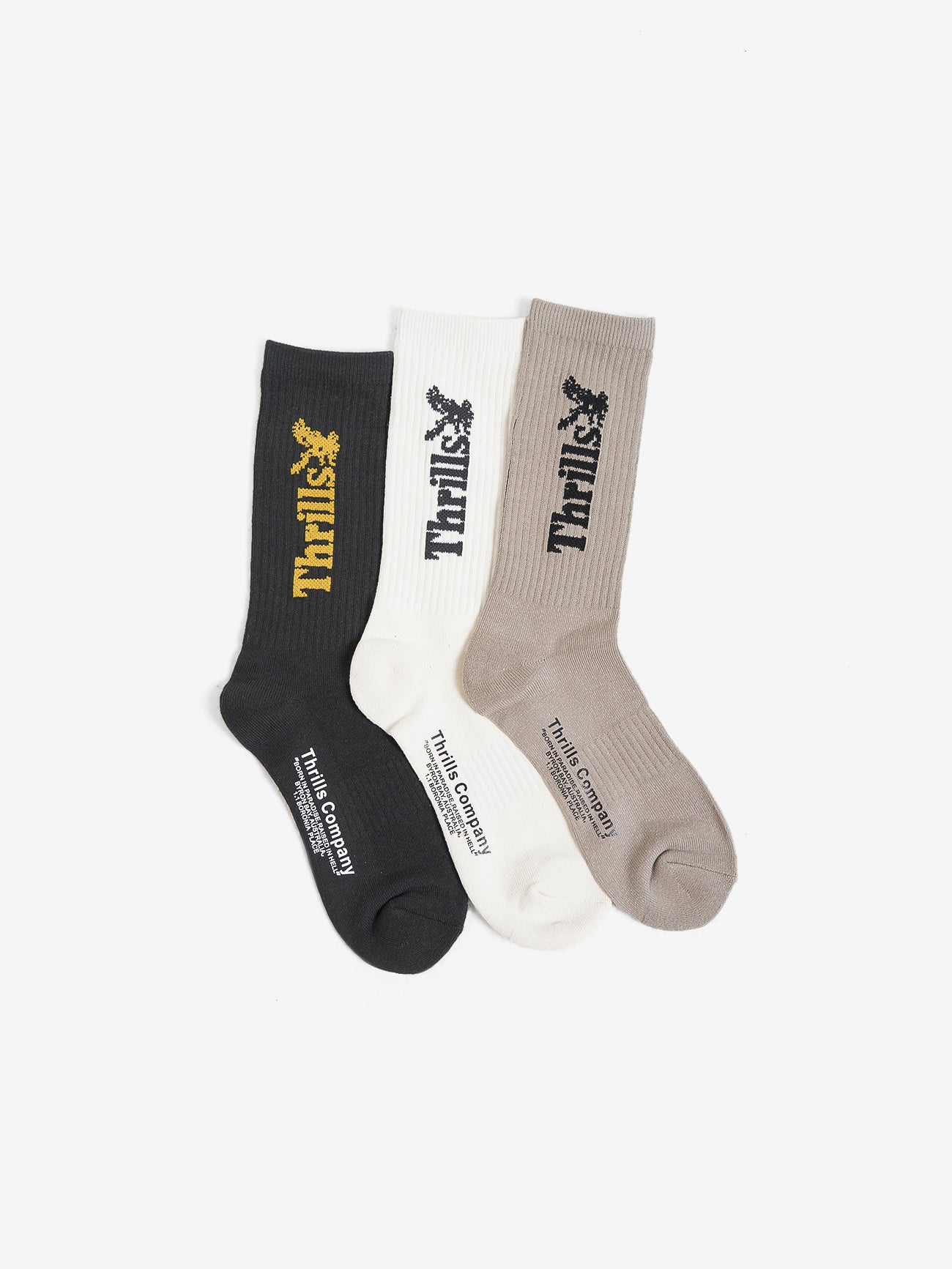 THRILLS // Workwear 3 Pack Socks GREY MULTI