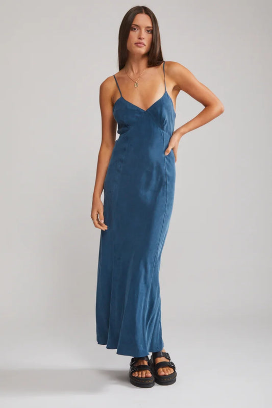 THRILLS // Chelsea Full Length Slip Dress NEW TEAL