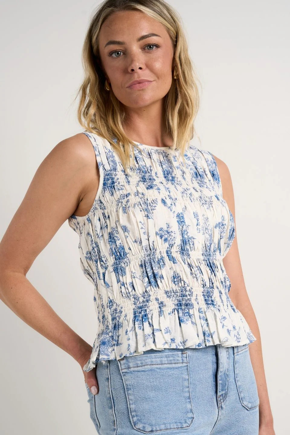 IVY + JACK // Tuscany Sleeveless Shell Top PORCELAIN PRINT