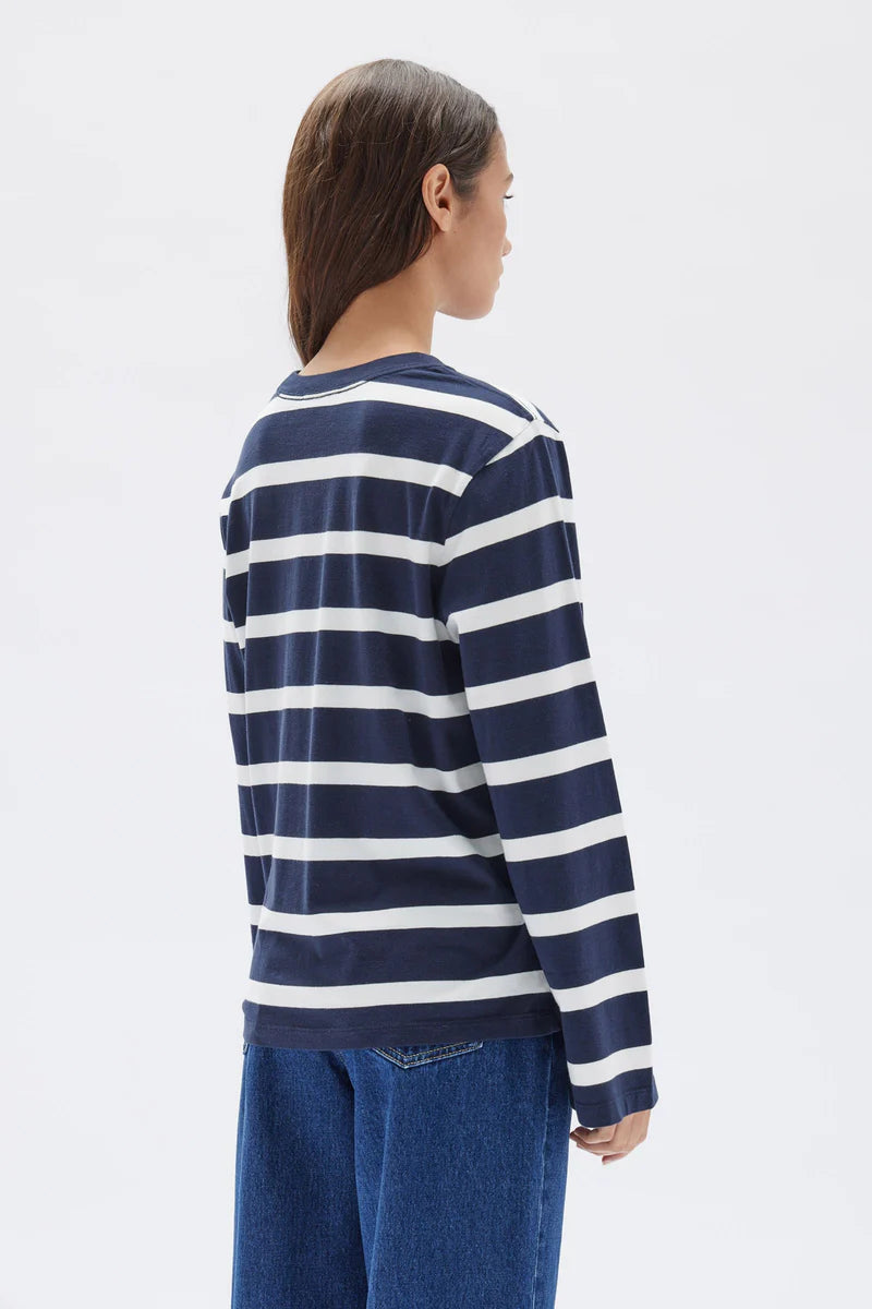 ASSEMBLY LABEL // Tyler Stripe LS Tee NAVY/WHITE