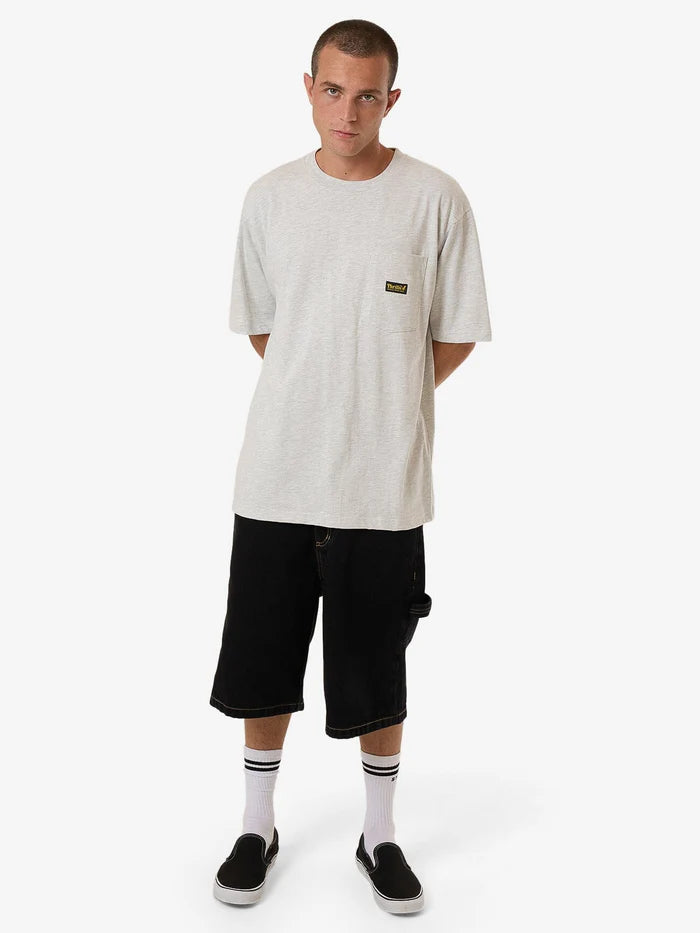 THRILLS // Union Oversize Fit Pocket Tee WHITE MARLE