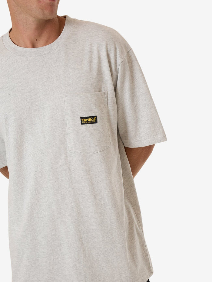 THRILLS // Union Oversize Fit Pocket Tee WHITE MARLE