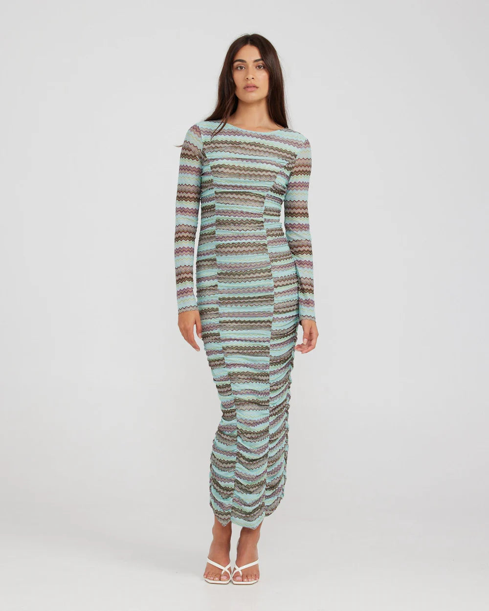 CHARLIE HOLIDAY // Valentina Ruched Dress ZIG ZAG