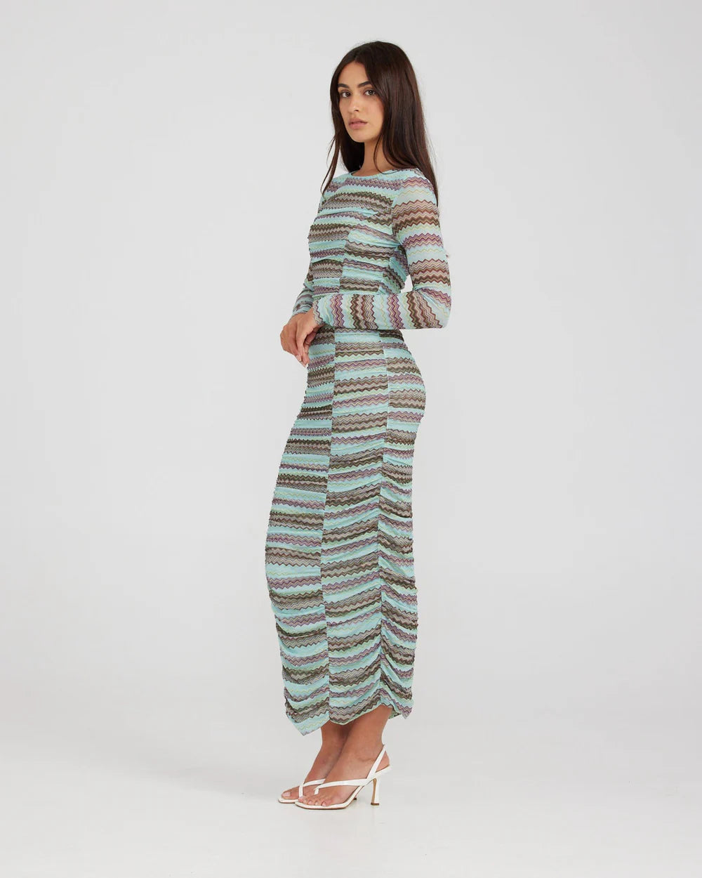 CHARLIE HOLIDAY // Valentina Ruched Dress ZIG ZAG