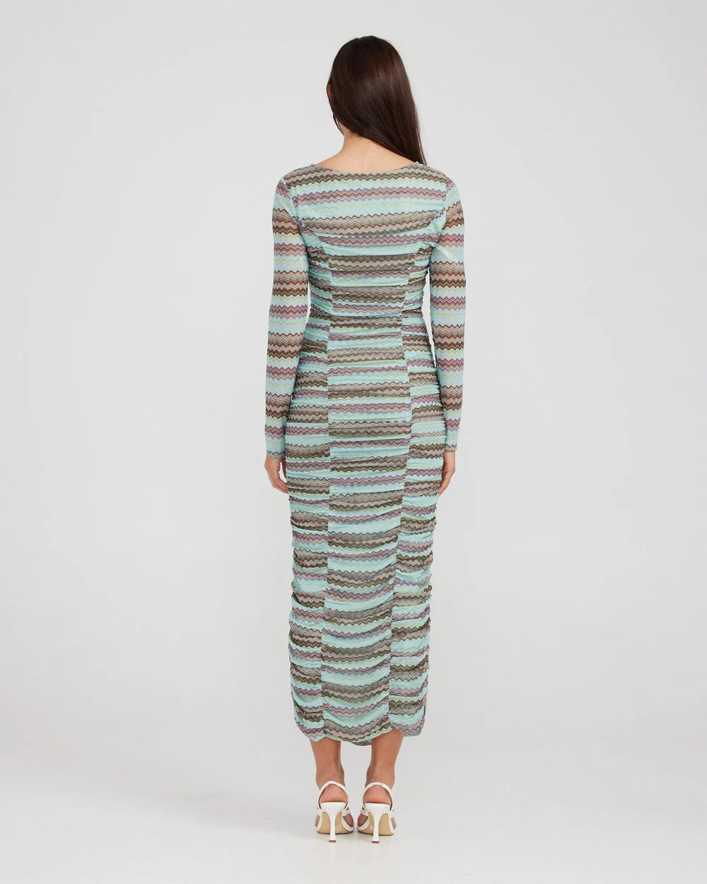 CHARLIE HOLIDAY // Valentina Ruched Dress ZIG ZAG