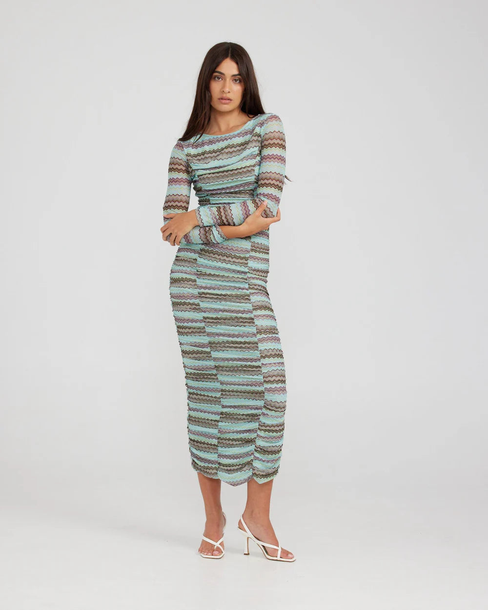 CHARLIE HOLIDAY // Valentina Ruched Dress ZIG ZAG