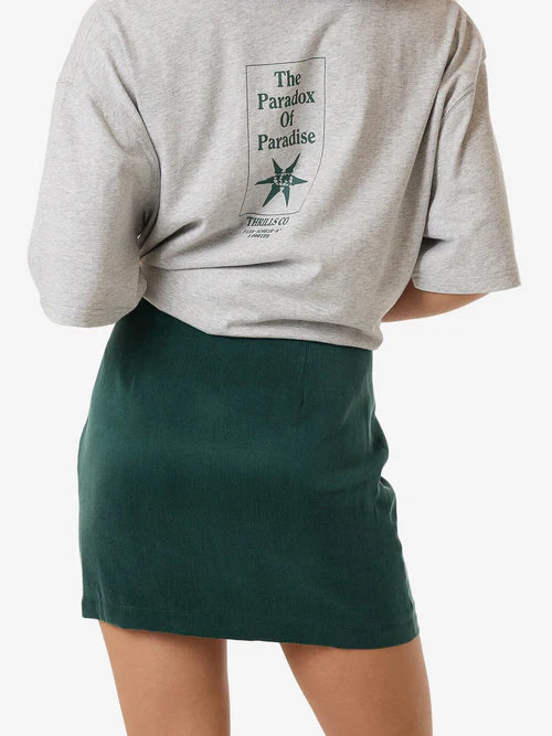 THRILLS // Valentina Mini Skirt DEEP EMERALD