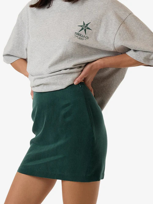 THRILLS // Valentina Mini Skirt DEEP EMERALD