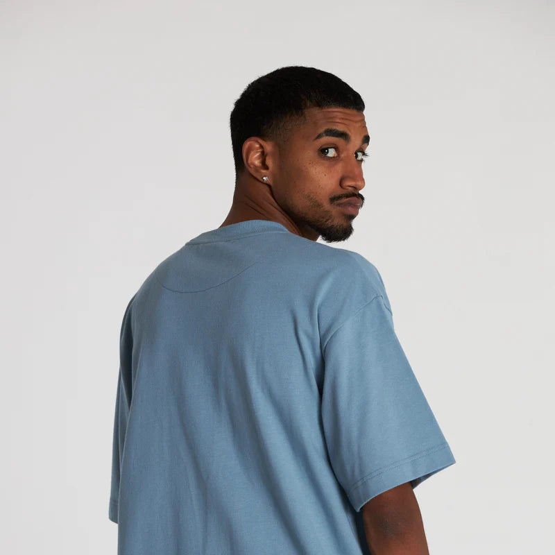 CRATE // Varsity Box Fit Tee MUTE BLUE