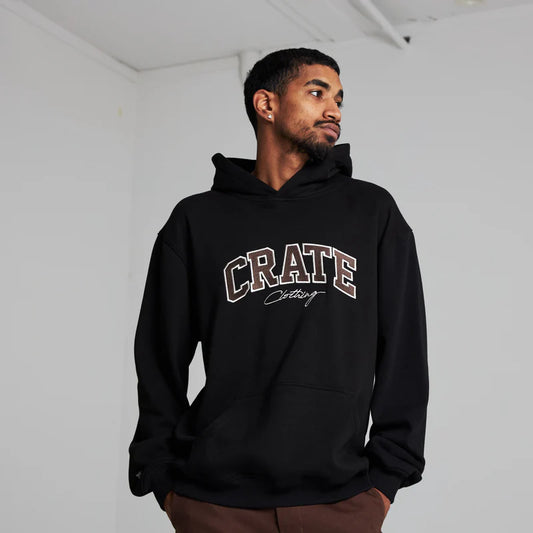 CRATE // Varsity Hoodie BLACK