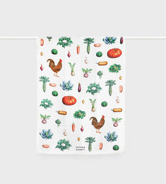 FATHER RABBIT // Tea Towel VINTAGE VEGETABLES