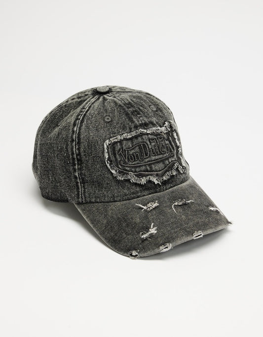 VON DUTCH // Unisex Dad Cap HEAVY WASHED GREY DENIM