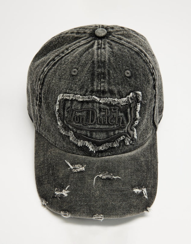 VON DUTCH // Unisex Dad Cap HEAVY WASHED GREY DENIM