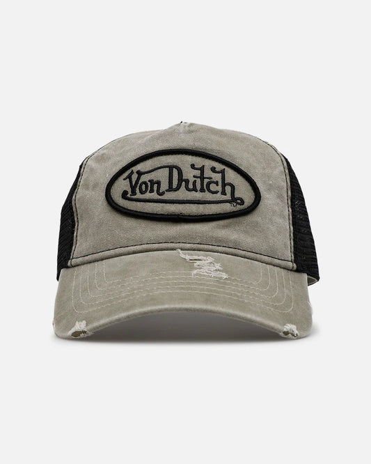 VON DUTCH // Unisex Trucker Hat WASHED KHAKI