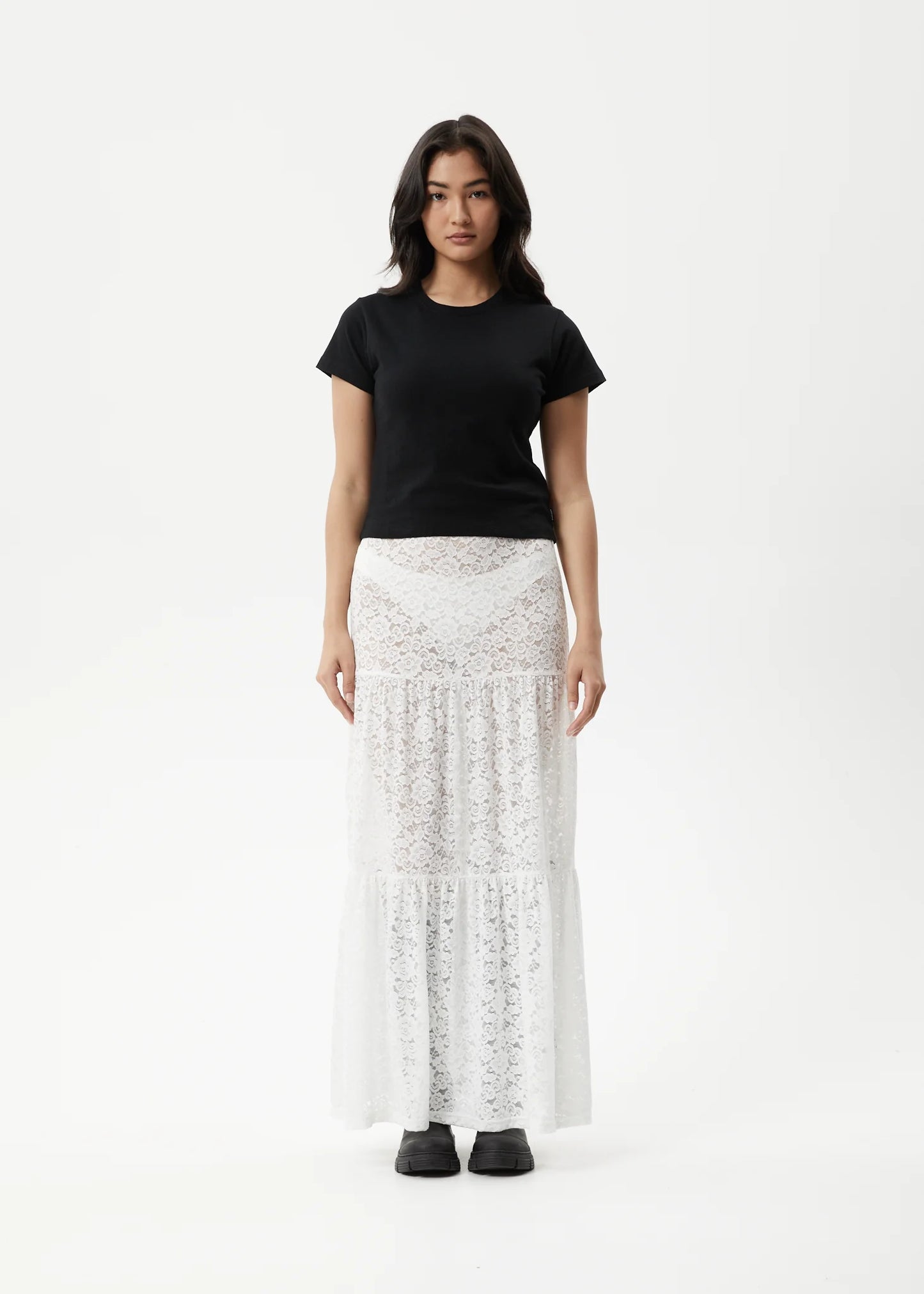 AFENDS // Poet Lace Maxi Skirt WHITE