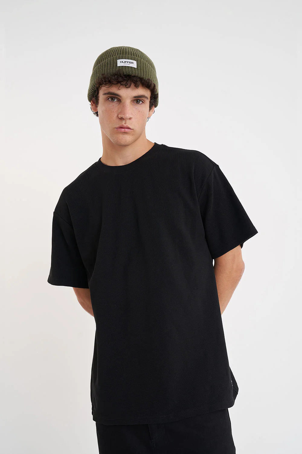 HUFFER // Waffle Sup Tee BLACK