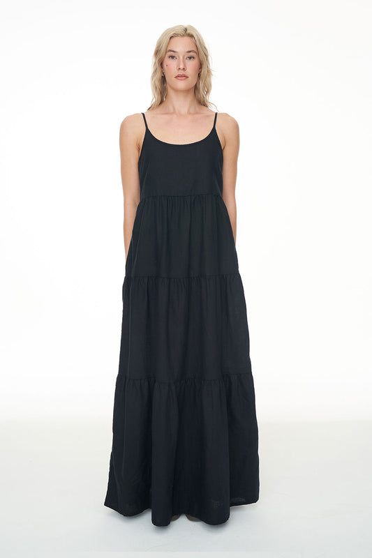 HUFFER // Lin-In Resort Dress BLACK