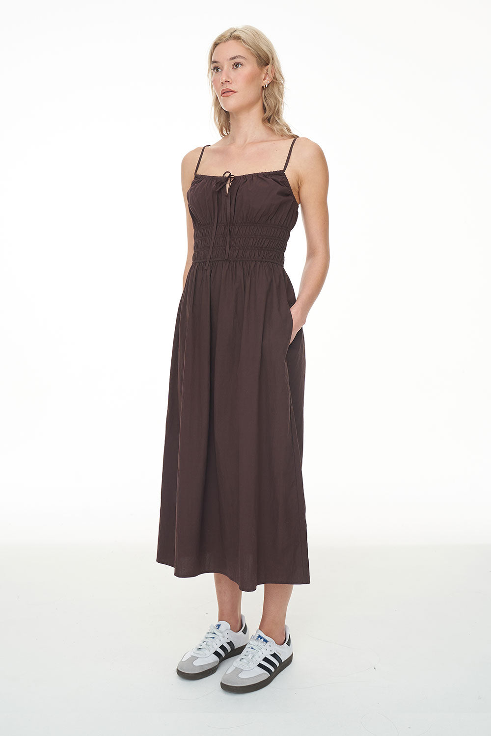 HUFFER // Cruise Eden Midi Dress CACAO