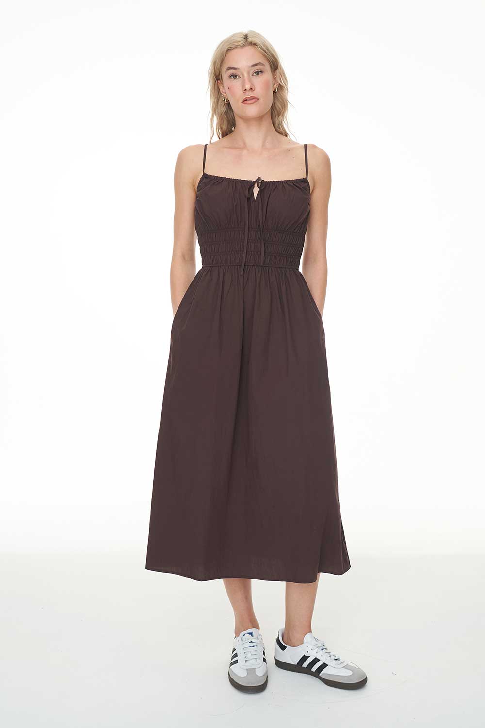 HUFFER // Cruise Eden Midi Dress CACAO