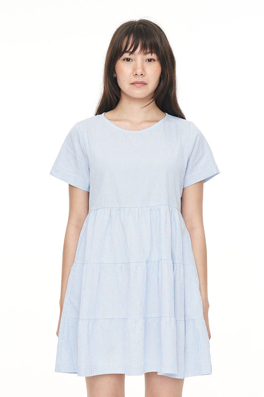 HUFFER // Cruise Milly Dress BLUE HAZE/CHALK