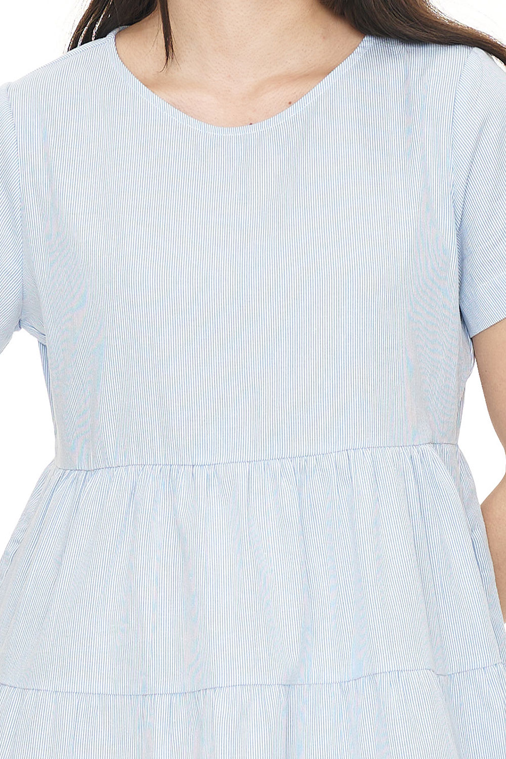 HUFFER // Cruise Milly Dress BLUE HAZE/CHALK