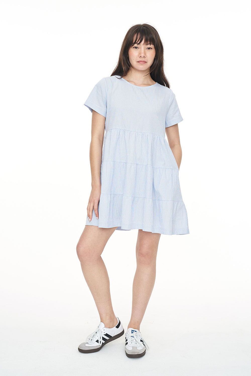 HUFFER // Cruise Milly Dress BLUE HAZE/CHALK