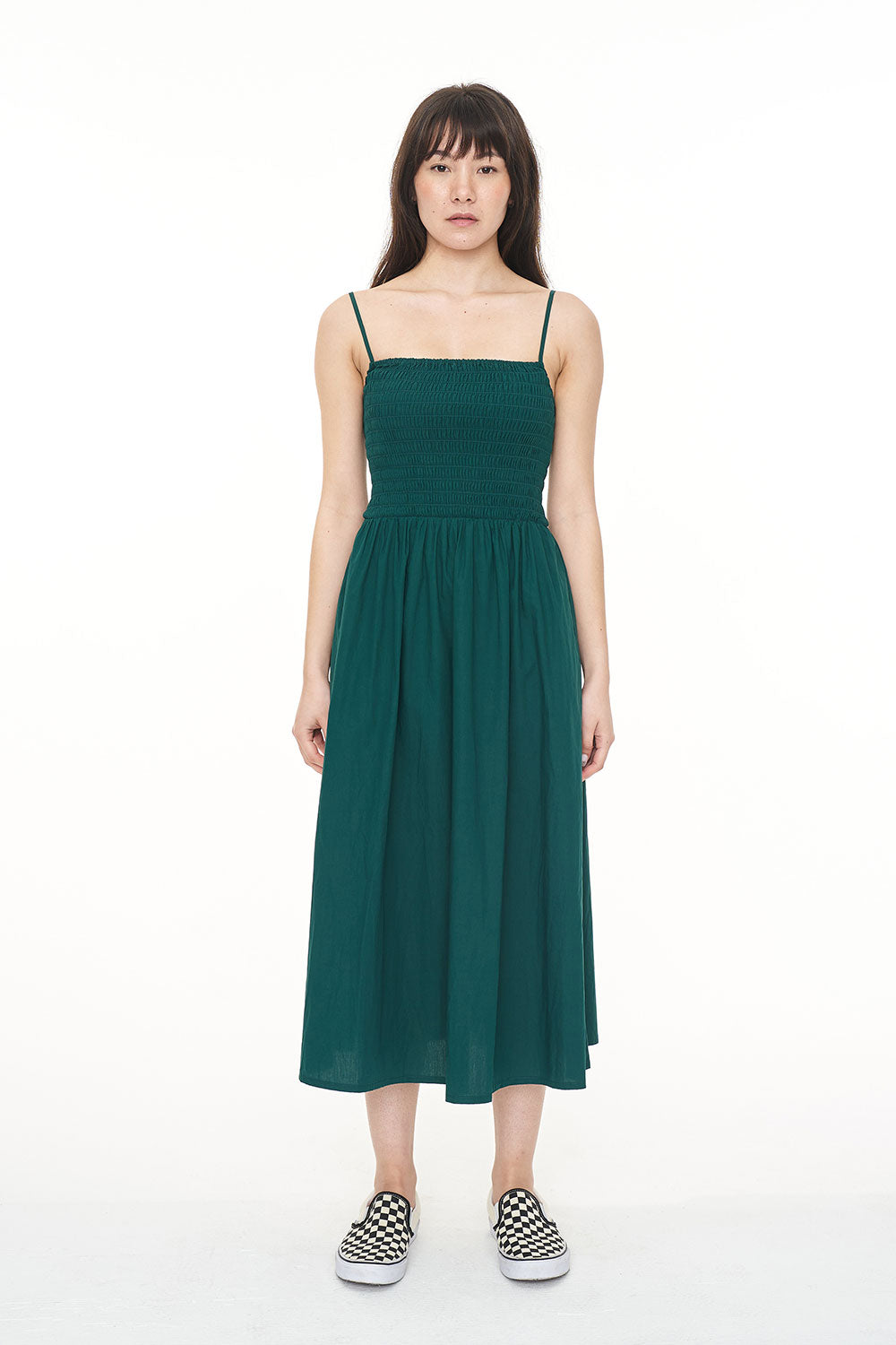 HUFFER // Cruise Lou Midi Dress JEWEL GREEN