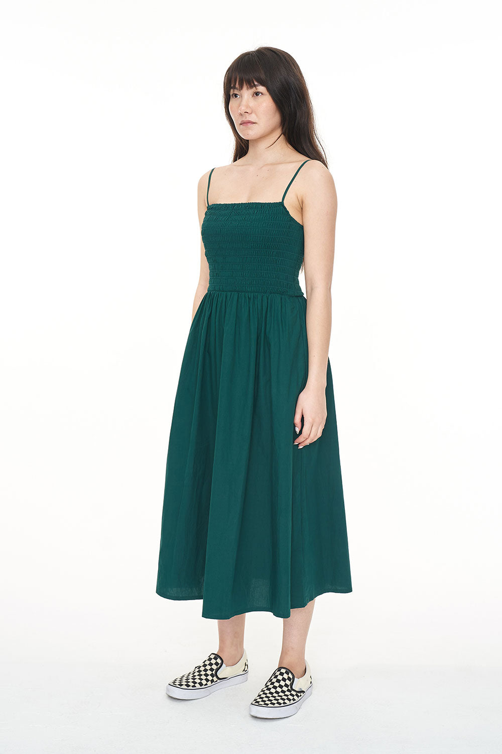 HUFFER // Cruise Lou Midi Dress JEWEL GREEN