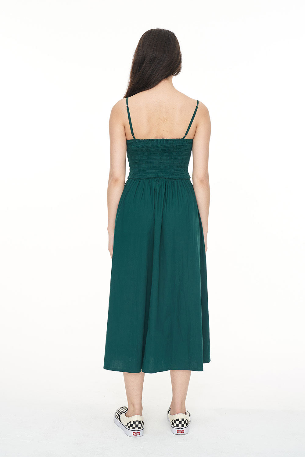 HUFFER // Cruise Lou Midi Dress JEWEL GREEN