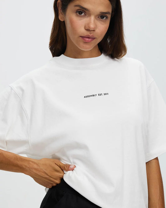 ASSEMBLY LABEL // Women's Organic Established Tee WHITE/BLACK