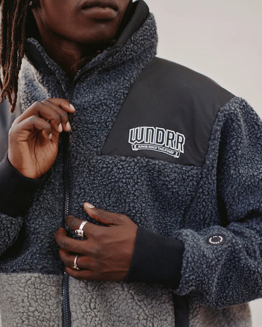 WNDRR // Banner Sherpa Jacket BLACK/GREY